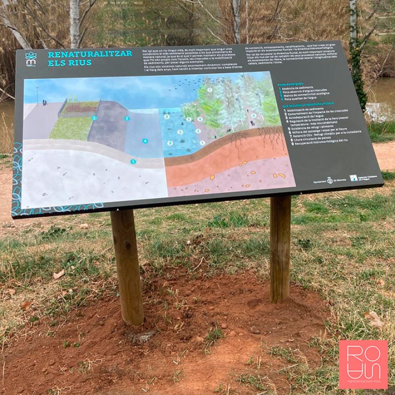 Faristol Fusta per Anella Verda - Senyalització Interpretativa